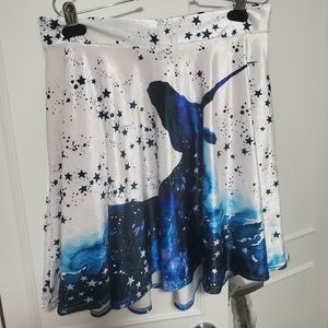 Black Milk Cosmic Unicorn velvet pocket skater skirt, XL, NWT